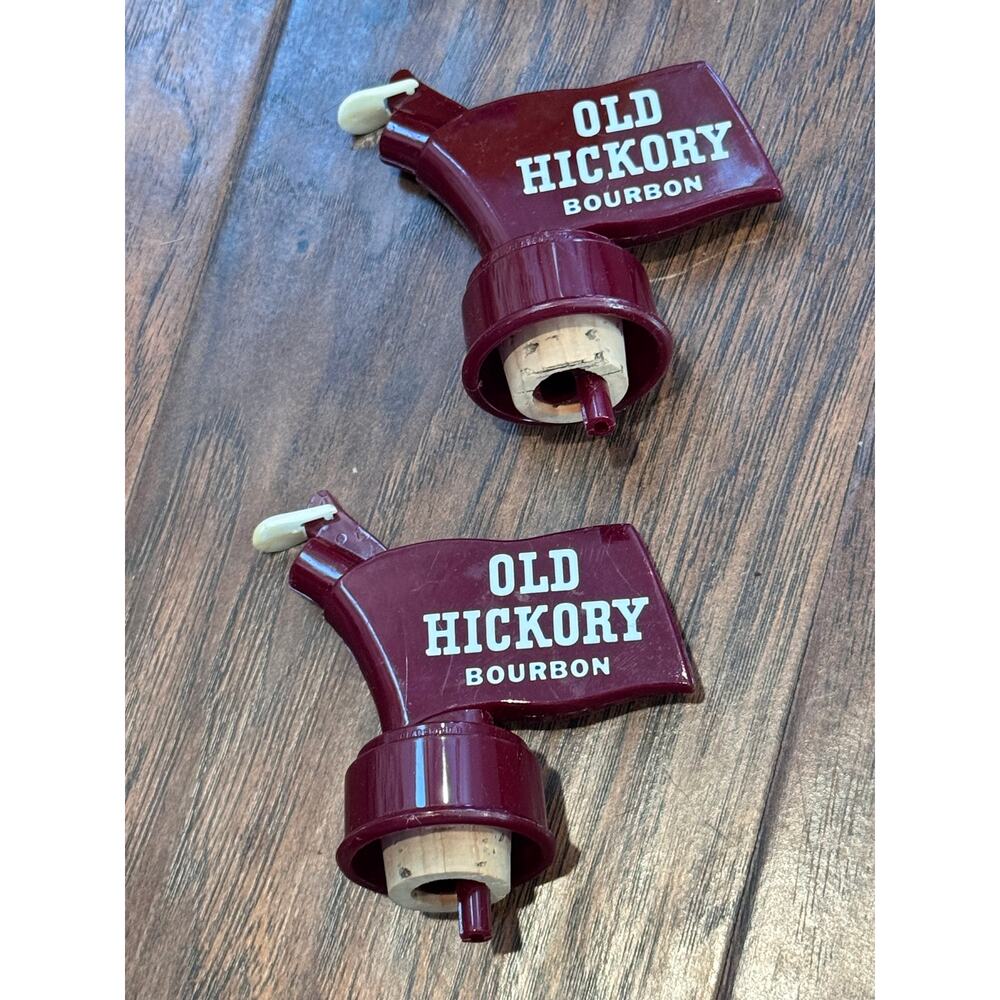 Vintage Old Hickory Whiskey Kentucky Bourbon Pourer Cork Flip top Pour approx 3"
